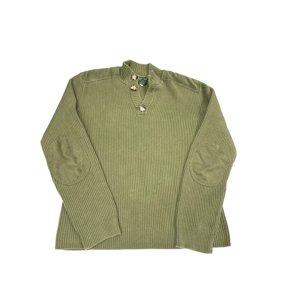 Vintage Banana Republic Henley Knit Sweater Mens XL? No‎ Tag Green  2007 Y2K